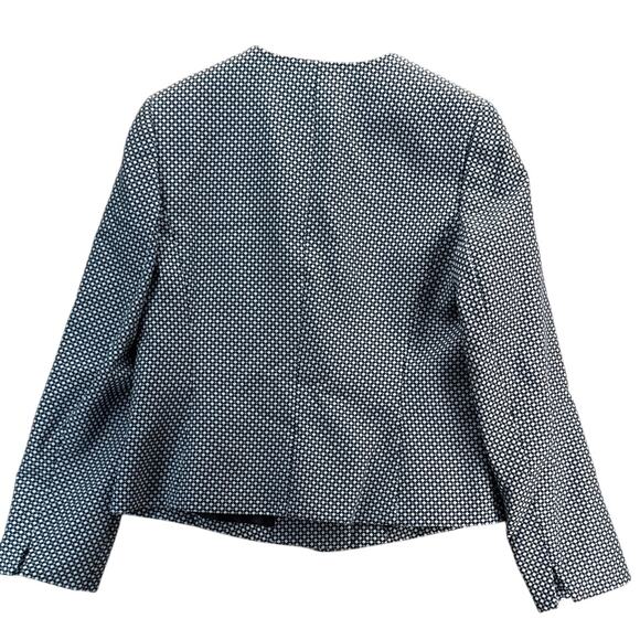 Kasper French Blue Navy Houndstooth One Button Blazer Suit Jacket New Women 10 - Picture 2 of 8